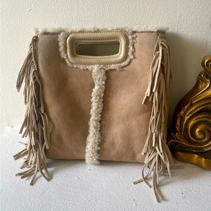 Maje Shearling Sheepskin Purse